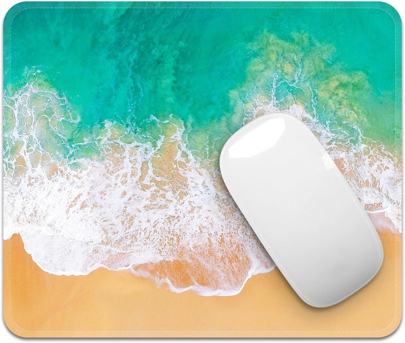 FROGIGO Square Mouse Pad with Stitched Edge, Premium Mousepad Washable Cloth. Computer Mouse Pad with Non-Slip Rubber Base, Mouse Pads for Computers Laptop Mouse 9.25x7.75x0.12 inch-Beach2 - Image 2